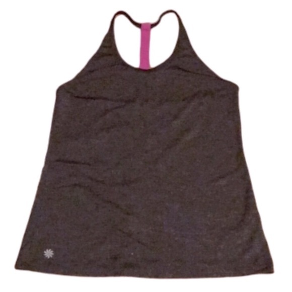 Athleta‎ Uppercut Tank charcoal hot pink 437577 XS - Picture 2 of 7